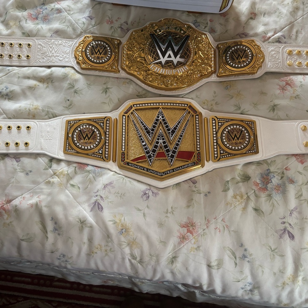 WWE White and Gold Women Replica Championship belts ms money in the bank replica
